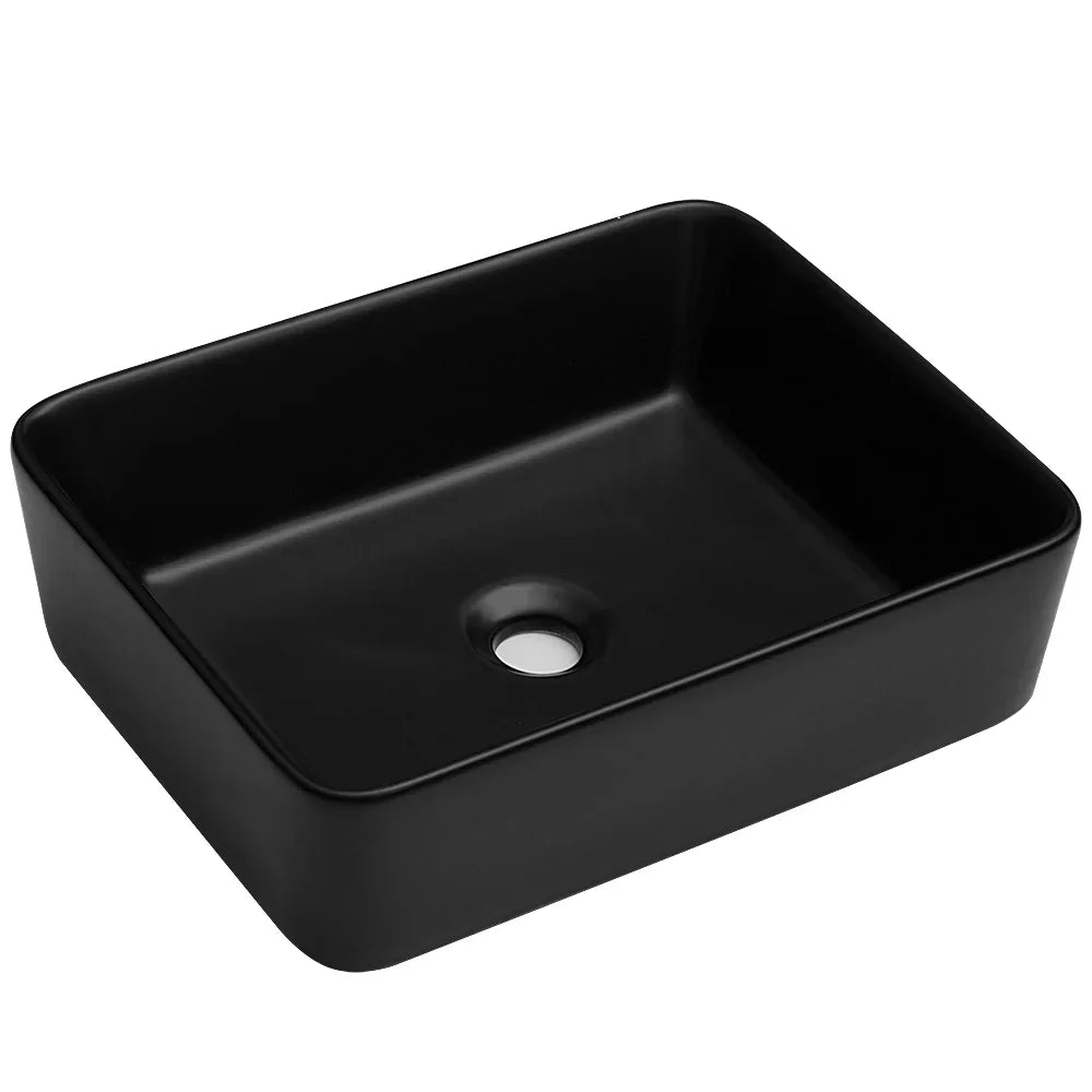 Black Ceramic Rectangular Vessel 19"X15" CoSoTower Bathroom Sink