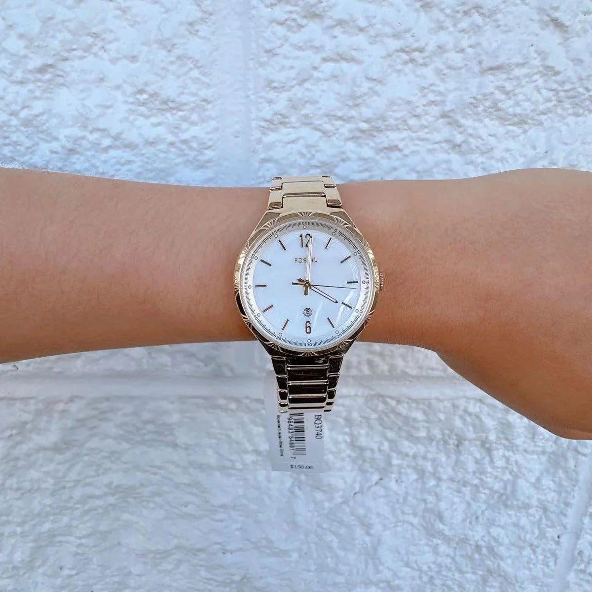Three-Hand Date Steel BQ3740 Stainless Watch Ashtyn Gold-Tone Fossil
