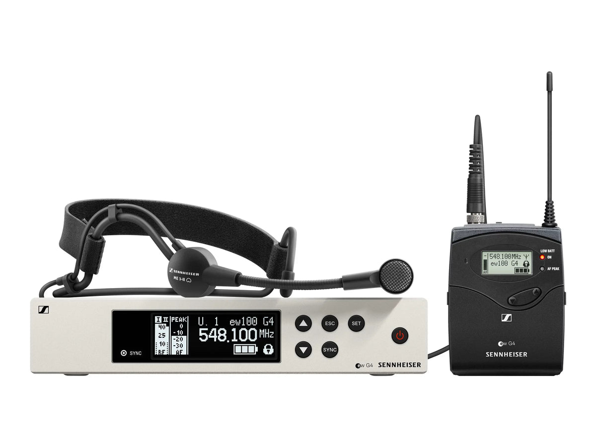 100-ME3 System Sennheiser Microphone G4-ME3-A1 - Wireless Pro EW (470-516Mhz), Sennheiser Audio Headset Band Cardioid A1 100