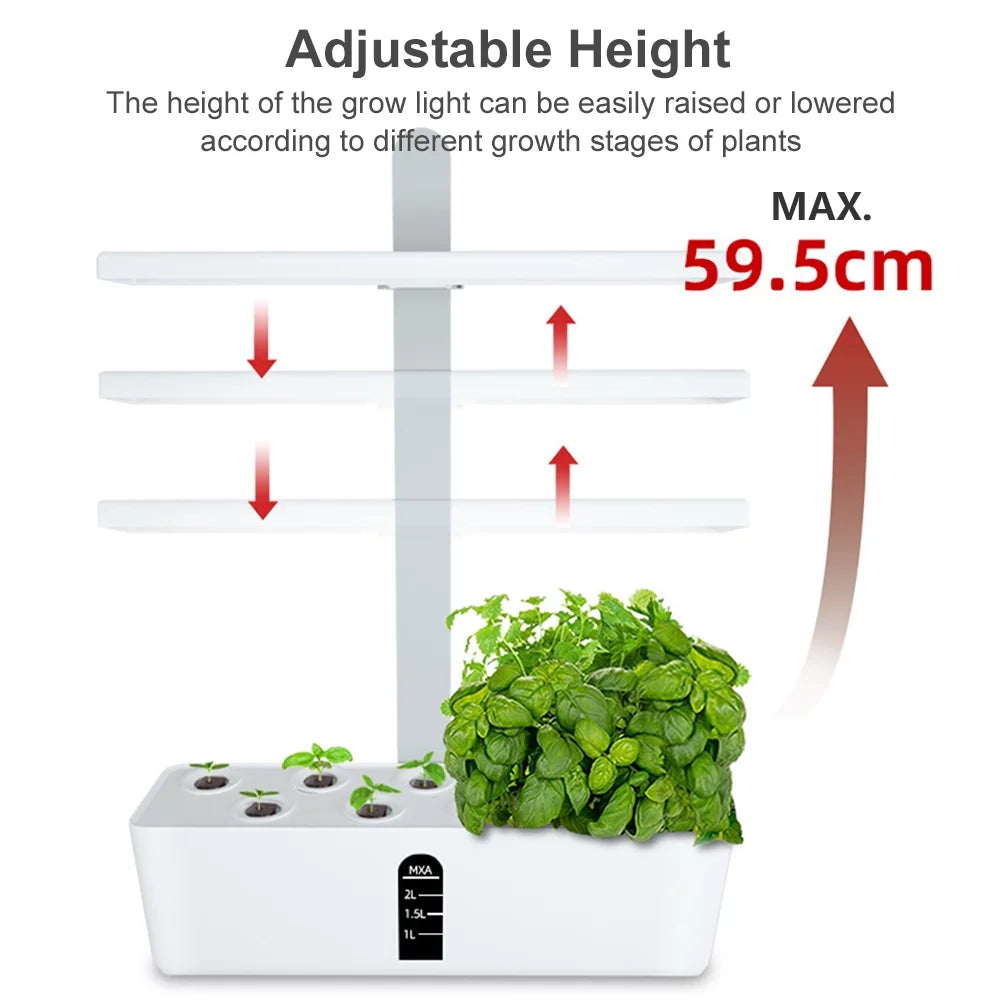 9 Indoor Home Growing Lights Kit Garden Office Hydroponics LED Height with System Adjustable moobody Pods for Smart Kitchen