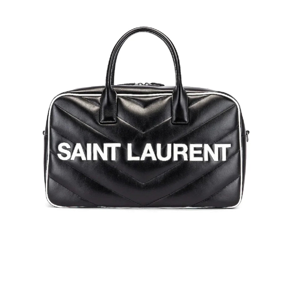 Calf Laurent Saint 525145 Leather Miles Bag Black Bowling New Logo Duffel