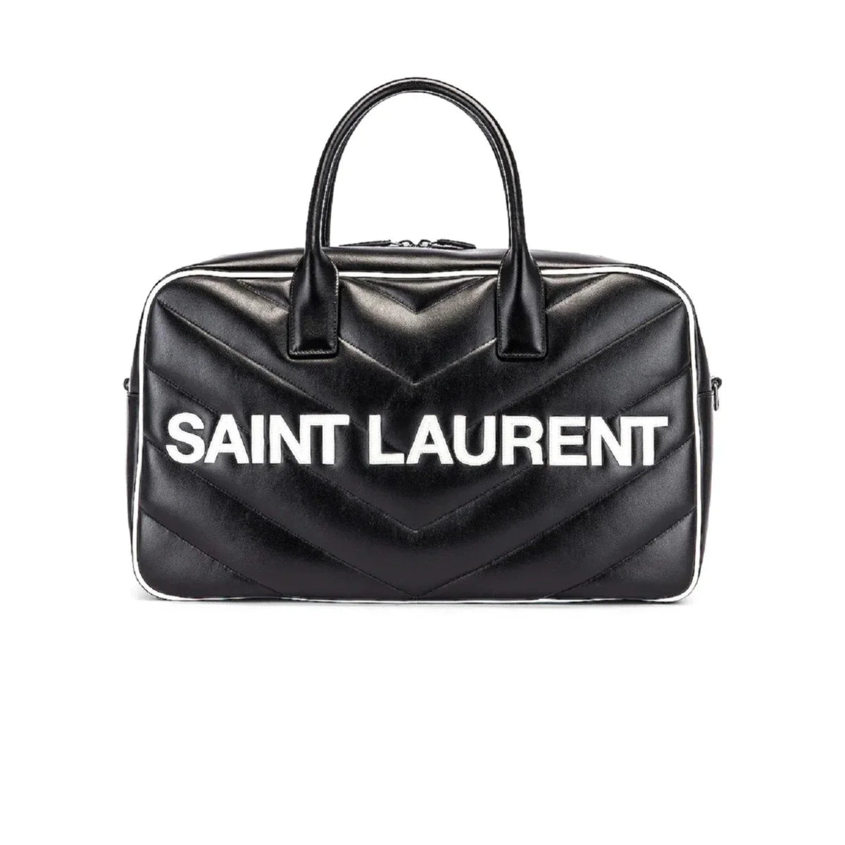 Calf Laurent Saint 525145 Leather Miles Bag Black Bowling New Logo Duffel