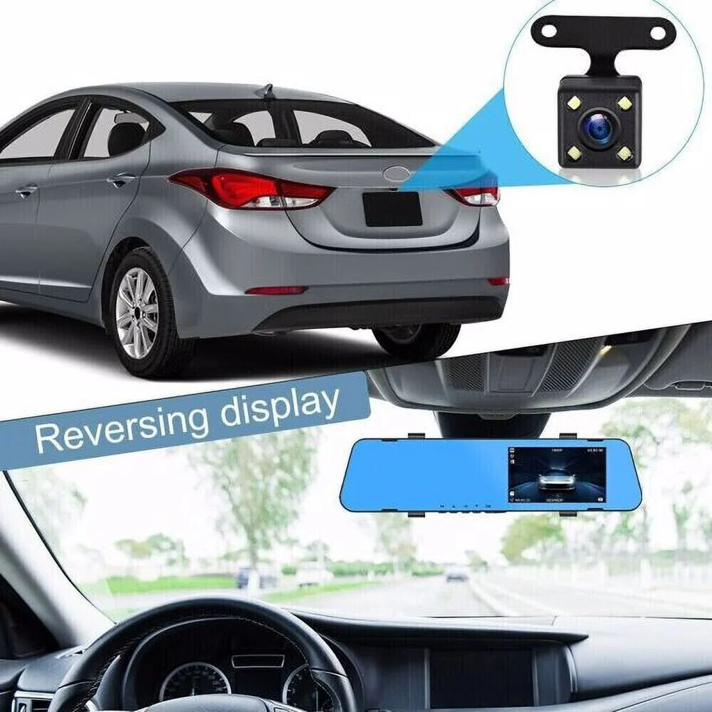 Mirror Camera Dual Rearview Car Video Dash DVR Front 1080P Rear Cam HD Recorder