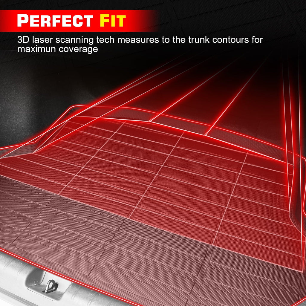 2021-2023 Ikon With TPE Auto Compatible Motorsports Liner Rear Boot Trunk Bronco Car Mat Protector All climate Cover 3D Black Pad Molded 4-Door, Cargo