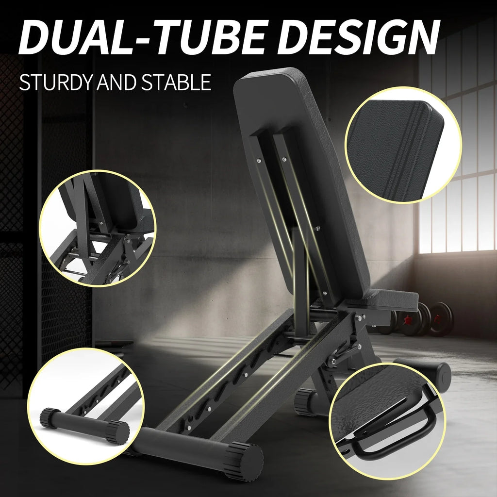 Full Bench, Adjustable Home Incline for Workout, for Capacity Body Pounds Set Foldable Weight Training Gym Bench 880 Benches Strength
