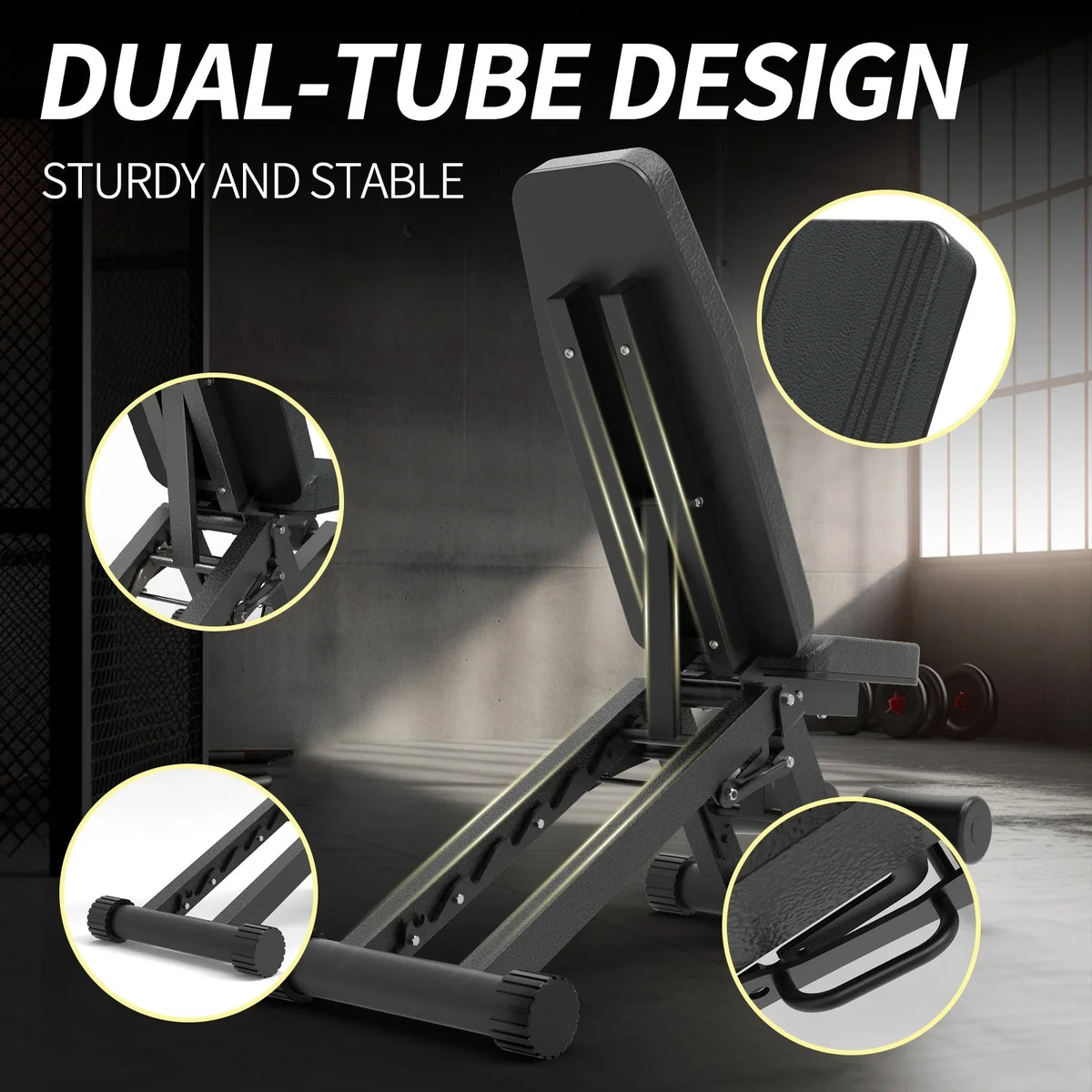 Full Bench, Adjustable Home Incline for Workout, for Capacity Body Pounds Set Foldable Weight Training Gym Bench 880 Benches Strength