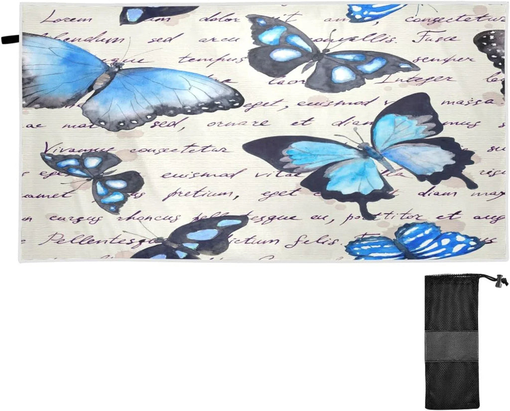 （207） Camping Butterflies Lightweight Compact Super Holiday Absorbent Towel Quick Travel Oversized Towels for Towel Dry - Swimming Bestwell - Beach