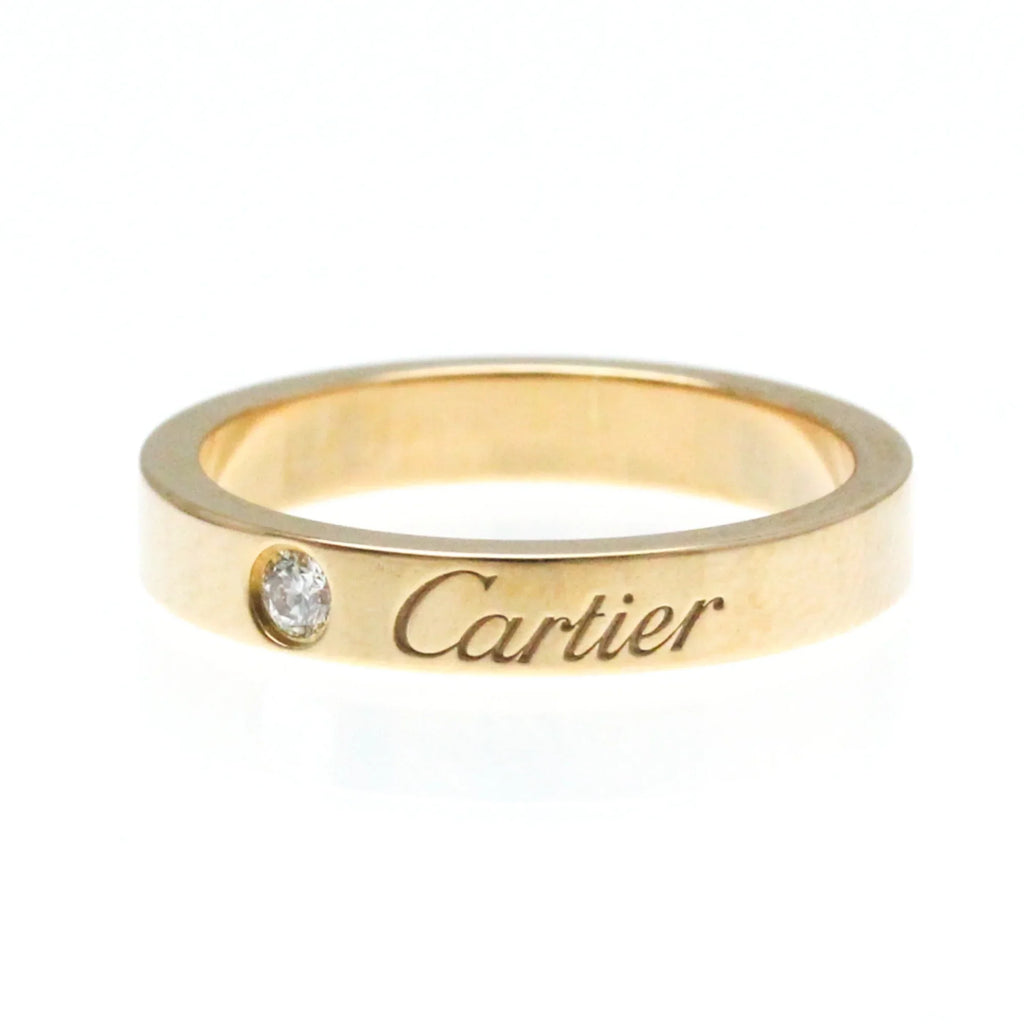 Diamond (Good) Band Gold Ring Pink Pre-Owned (18K) Fashion Cartier Pink Engraved Ring Gold