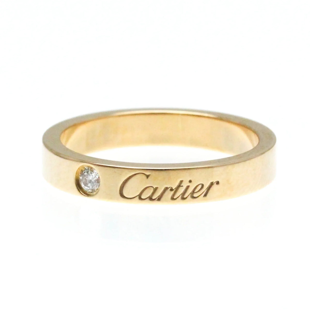 Diamond (Good) Band Gold Ring Pink Pre-Owned (18K) Fashion Cartier Pink Engraved Ring Gold