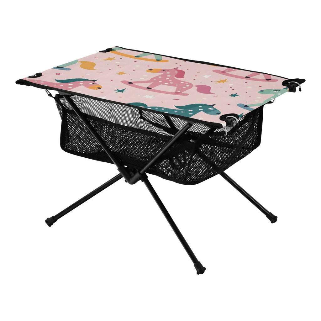 Table Cartoon Storage and Picnic with Table Fishing Beach Travel exterior BBQ Stars Horse Folding Bag Table Camping Portable Compact for