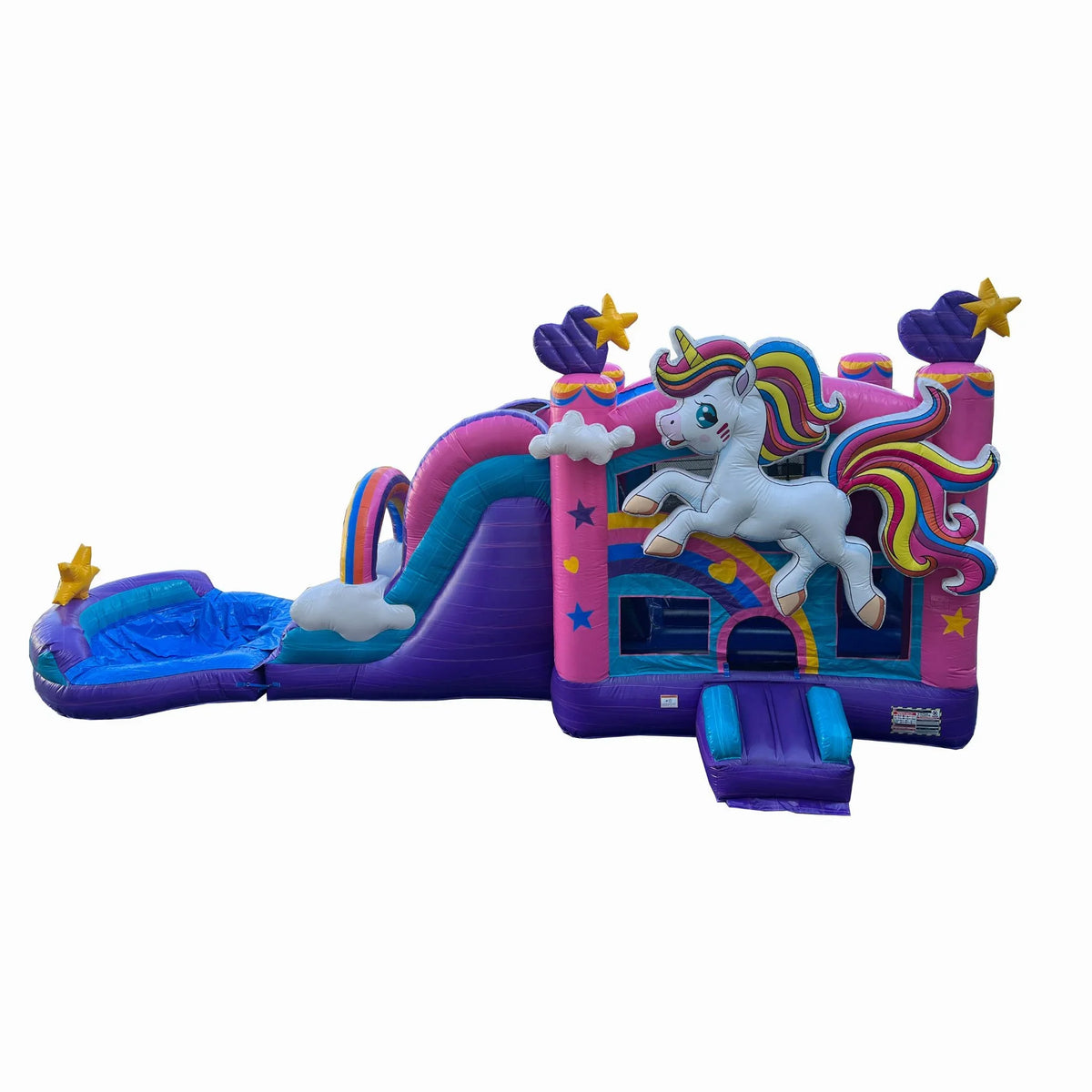 exterior Wet Grade, Adults, Bounce liquid 100% Detachable Pool Inflatable Air Vinyl, Commercial Kids PVC Unicorn House Basketball XJUMP Combo with and (with for Blower), Backyard, Hoop, Slide Dry