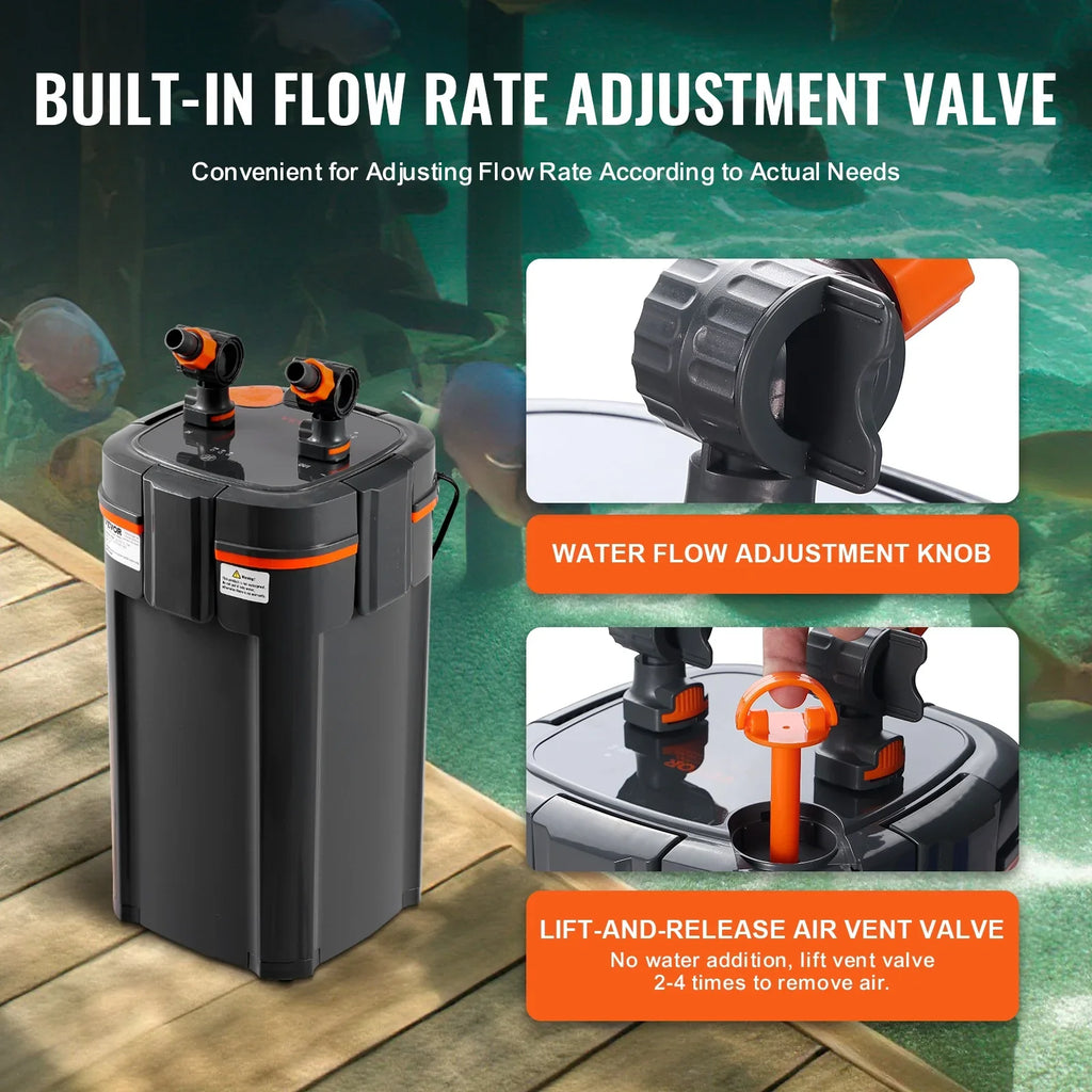 Aquarium 10w 55 UV SKYSHALO Lamp Gallon Quiet Canister Fish Tank Filter