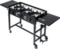 Utensil Wheel Portable Stove Holder Hook W/Regulator 4 Triple-Burner Patio Cooking 87,000-BTU exterior Camp Propane Side Table