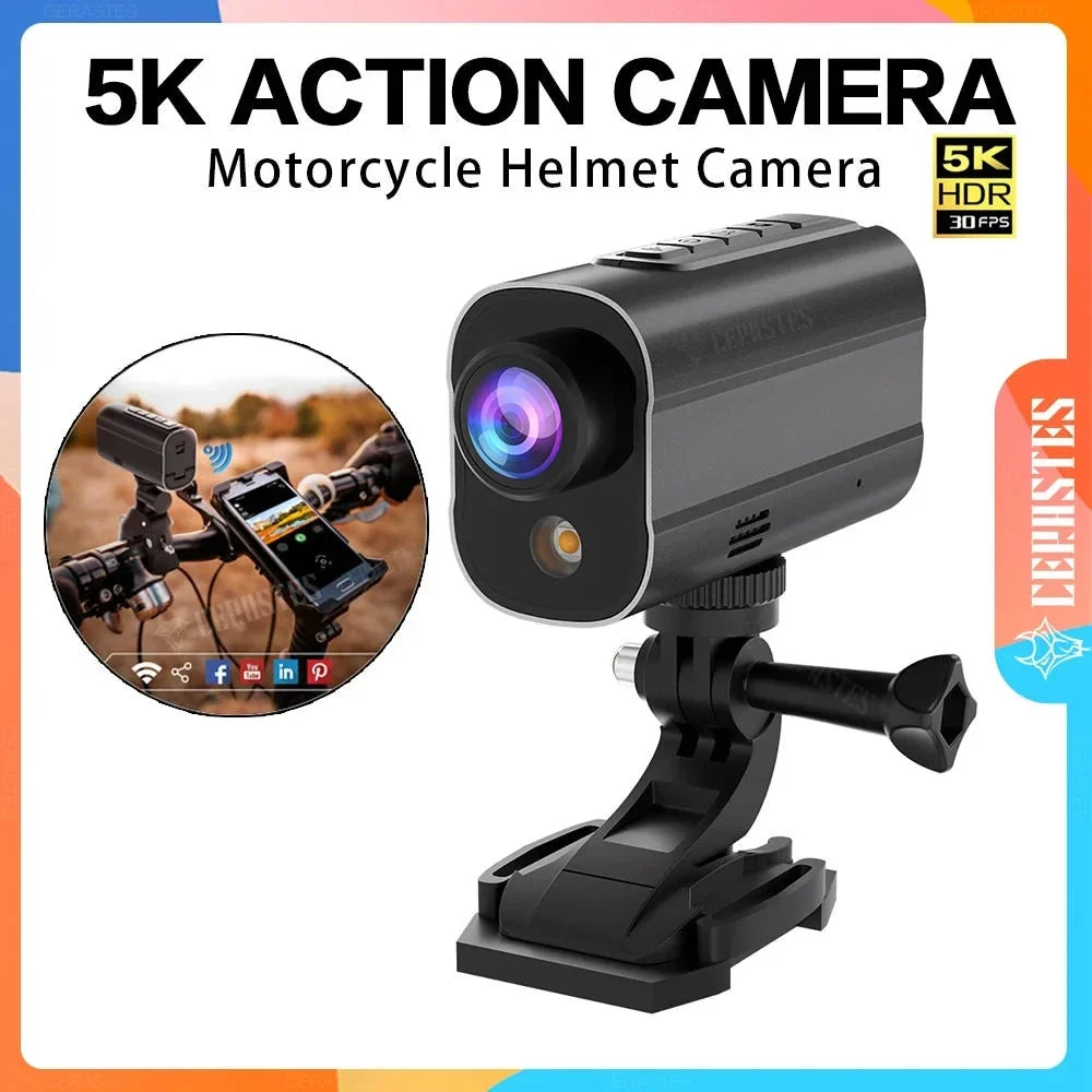 WiFi Drive Shake Bike with Recorder Sport Bicycle Riding Motorcycle Helmet Action 5K Led Light DV Camera Camera Anti Road