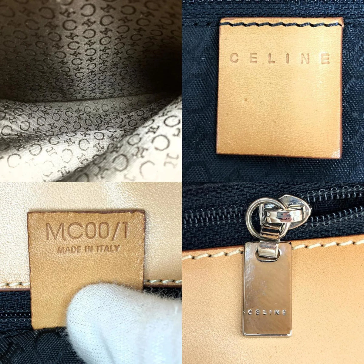 black Pre-Owned macadam 1 CELINE handbag C fashion bag MC00 suede tote (Good) leather USED ladies