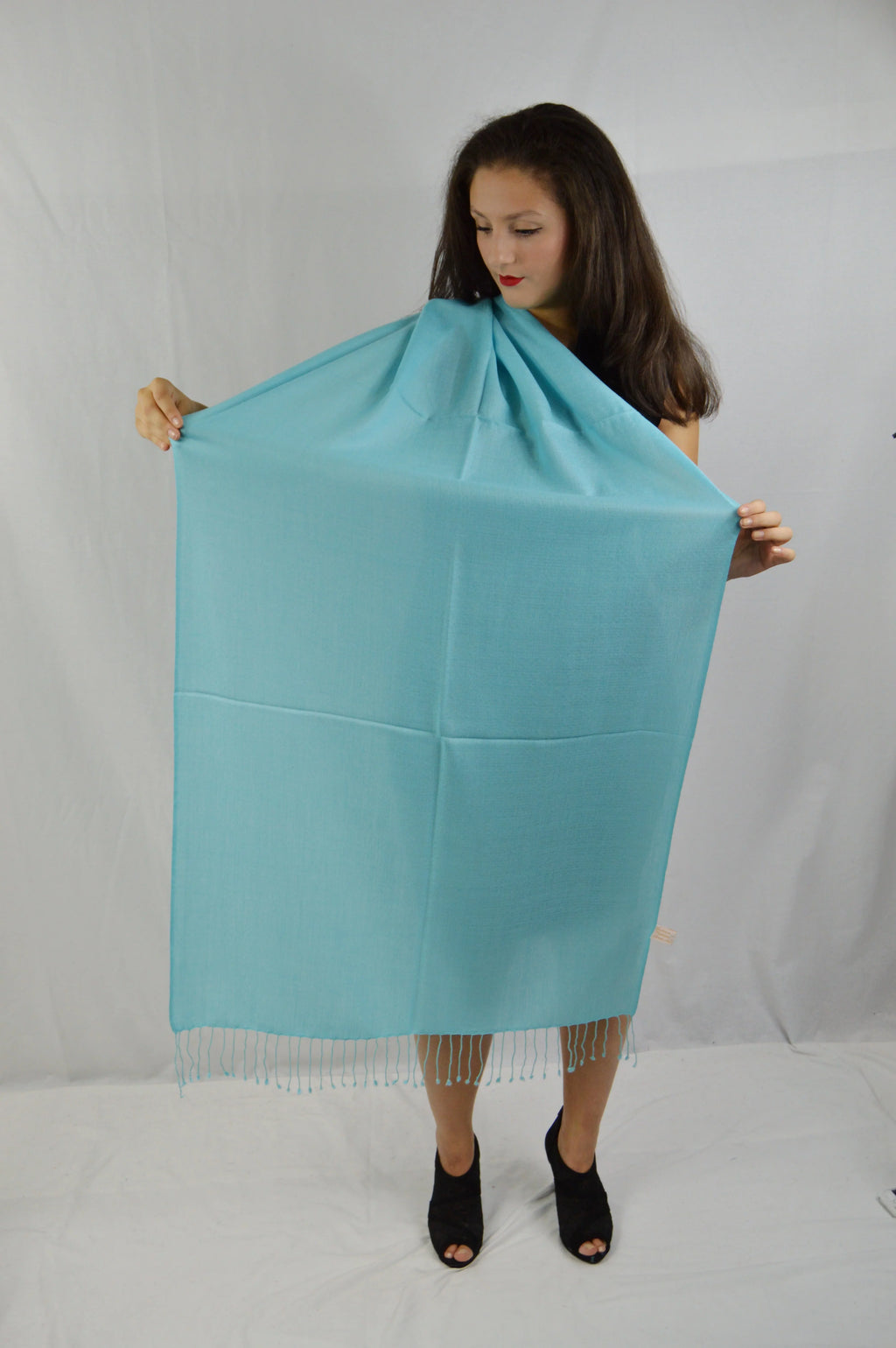 Shawl/Scarf/Scarves Pashmina Fancy Shawl/liquid Shawl/Summer Shawl/Evening Blue (Tiffany weight Regular Shawl) Shawl/Sheer Shawl/Light Shawl/Pashmina