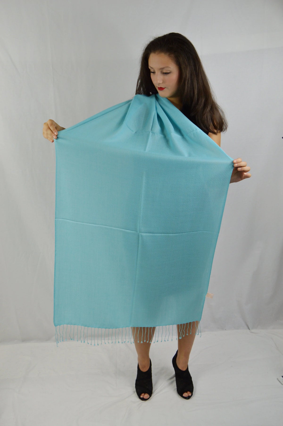 Shawl/Scarf/Scarves Pashmina Fancy Shawl/liquid Shawl/Summer Shawl/Evening Blue (Tiffany weight Regular Shawl) Shawl/Sheer Shawl/Light Shawl/Pashmina