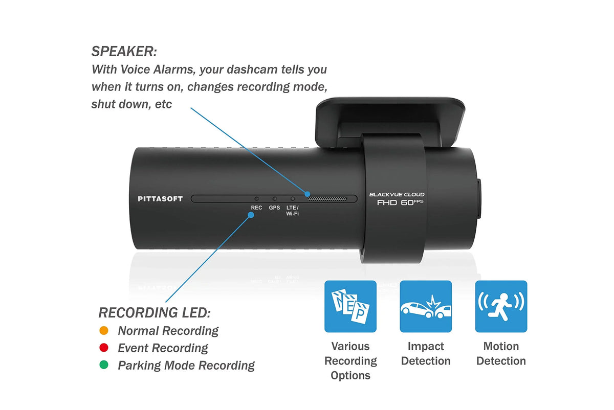 GPS, Voltage Module STARVIS | 64GB LTE HD Mode Plus Dashcam BlackVue Full Dual Cloud | Back-Illuminated | | DR750X-2CH Image Monitor via Optional Wi-Fi, LTE Parking Sensor Built-in