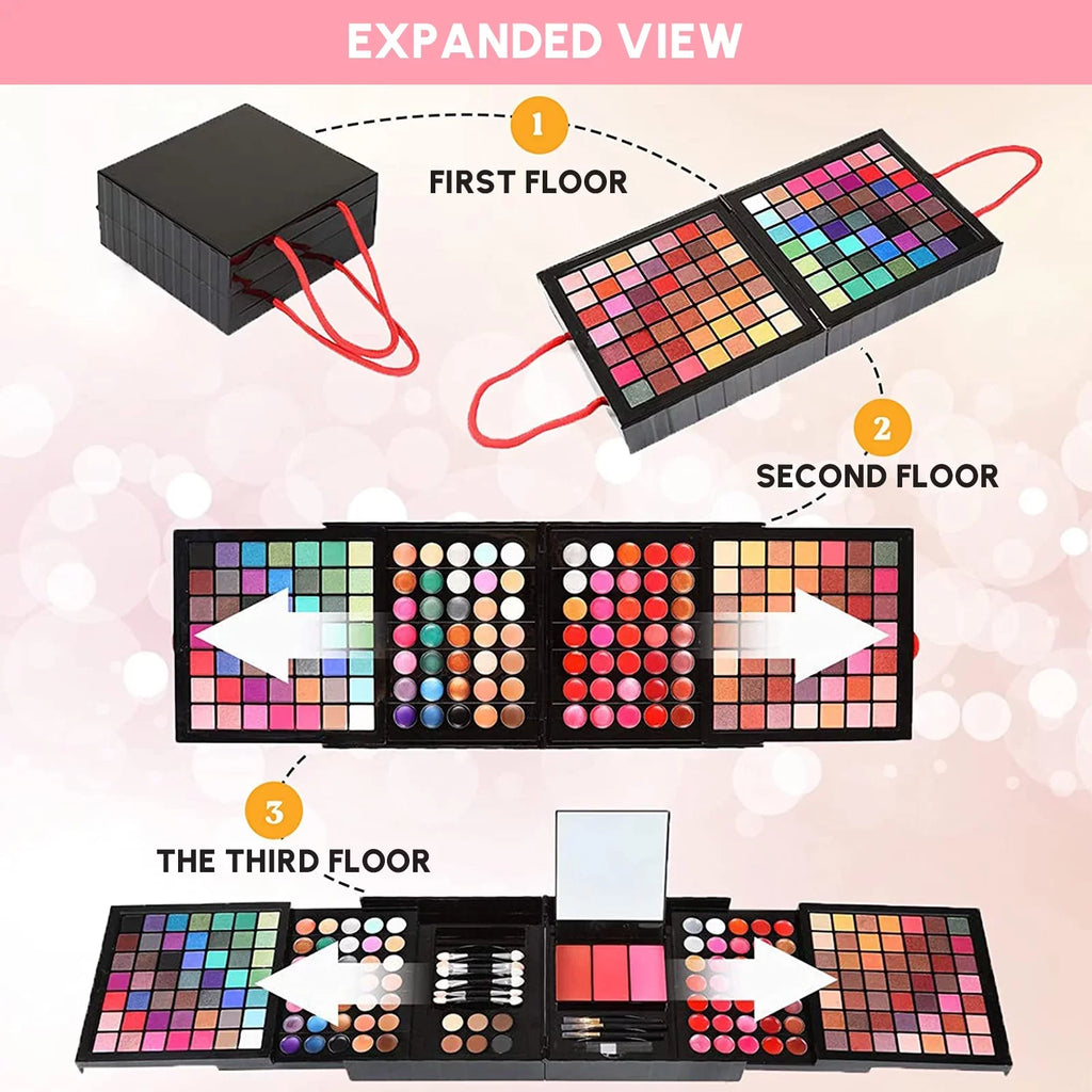 Pencil Gift Facial Eyeshadow Mirror, Powder Concealer Set Palette 177 Cosprof Eyeliner Colors Blusher Makeup Eyebrow with All-in-One Set, Cosmetic up Face Make Powder Combination