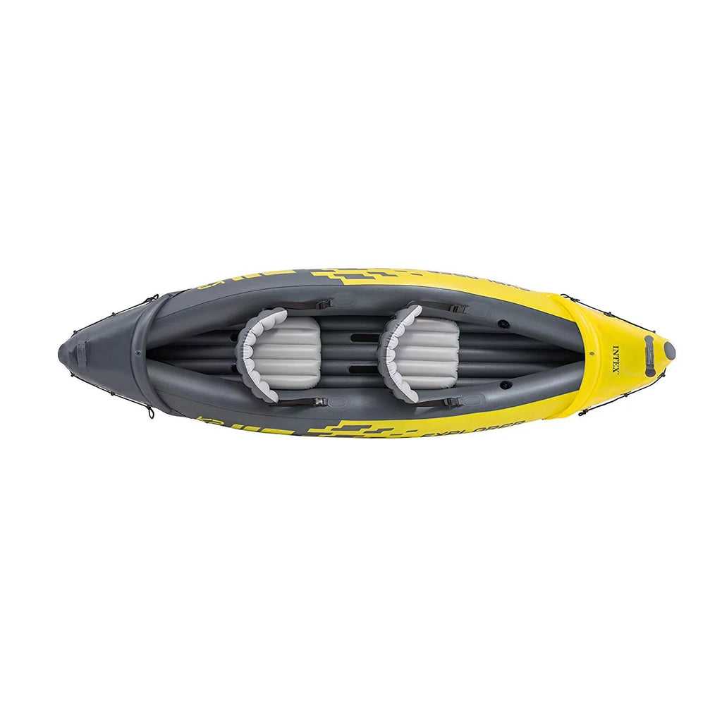 Kayak Air and Pack) Inflatable Explorer 2 (3 Person Yellow Intex K2 Pump, Set