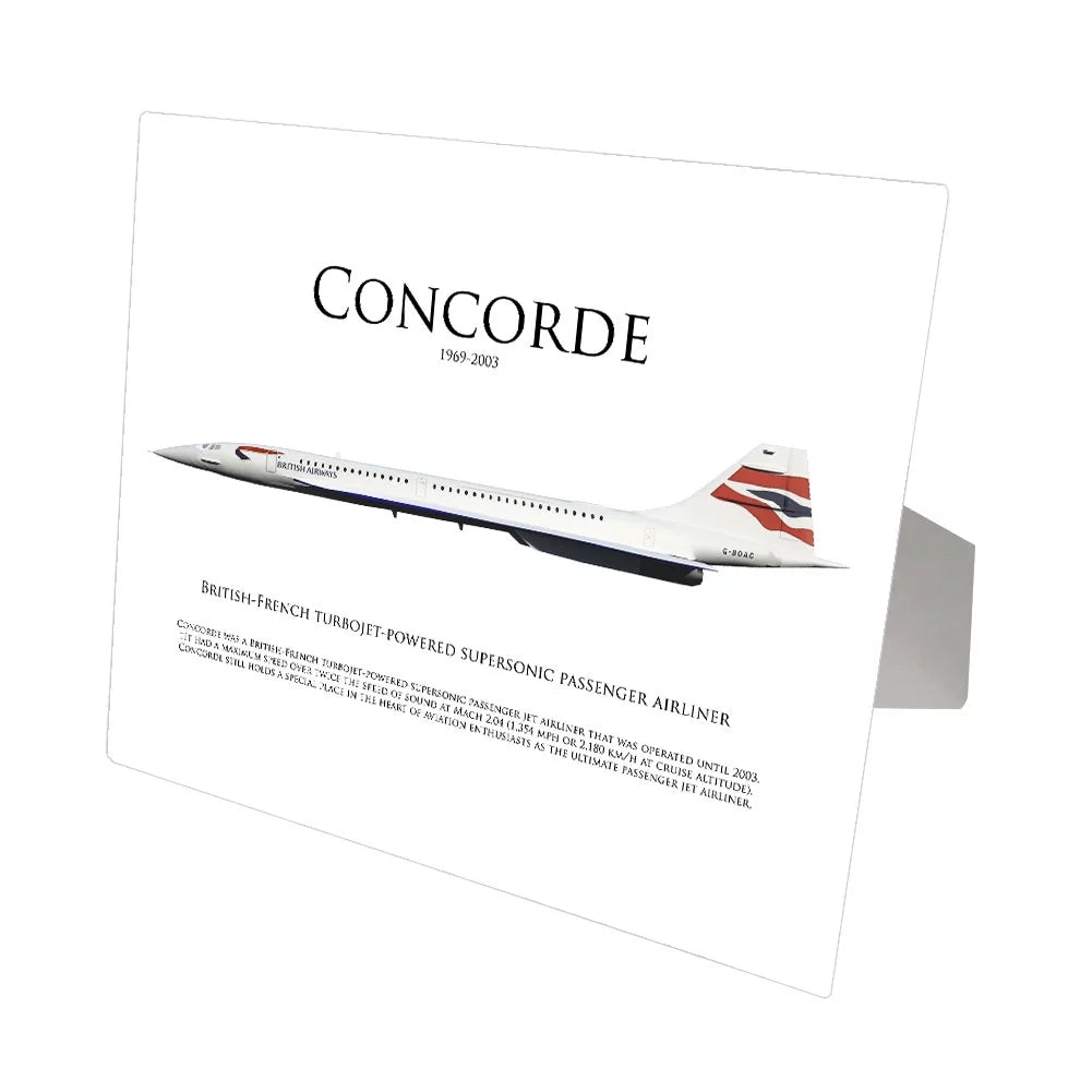 White Print Concorde Airways British Aluminum