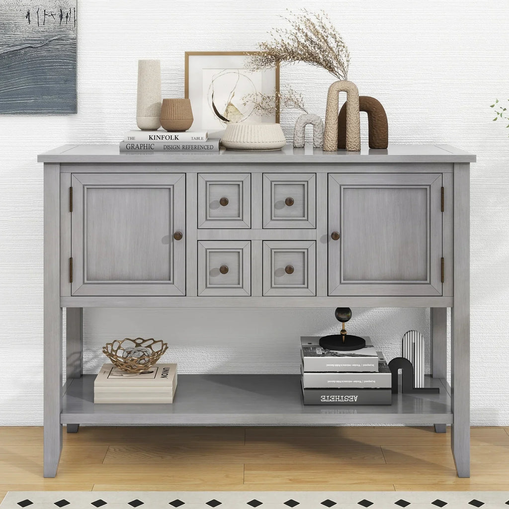 Ample (Espresso Storage with SKU Kitchens Rooms Cambridge for and Shelf Series Table Small Entrances Four Vintage OLD WF190263AAP) Living Bottom Console Drawers TREXM and