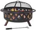 Portable & Wood Grill Burning Fire Campfire exterior Pit Clover Pit
