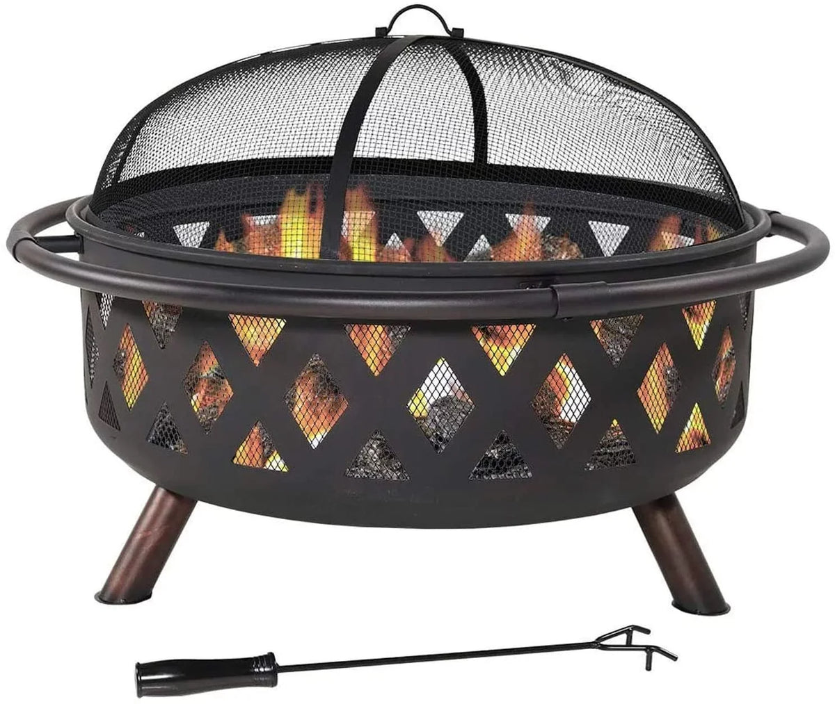 Portable & Wood Grill Burning Fire Campfire exterior Pit Clover Pit