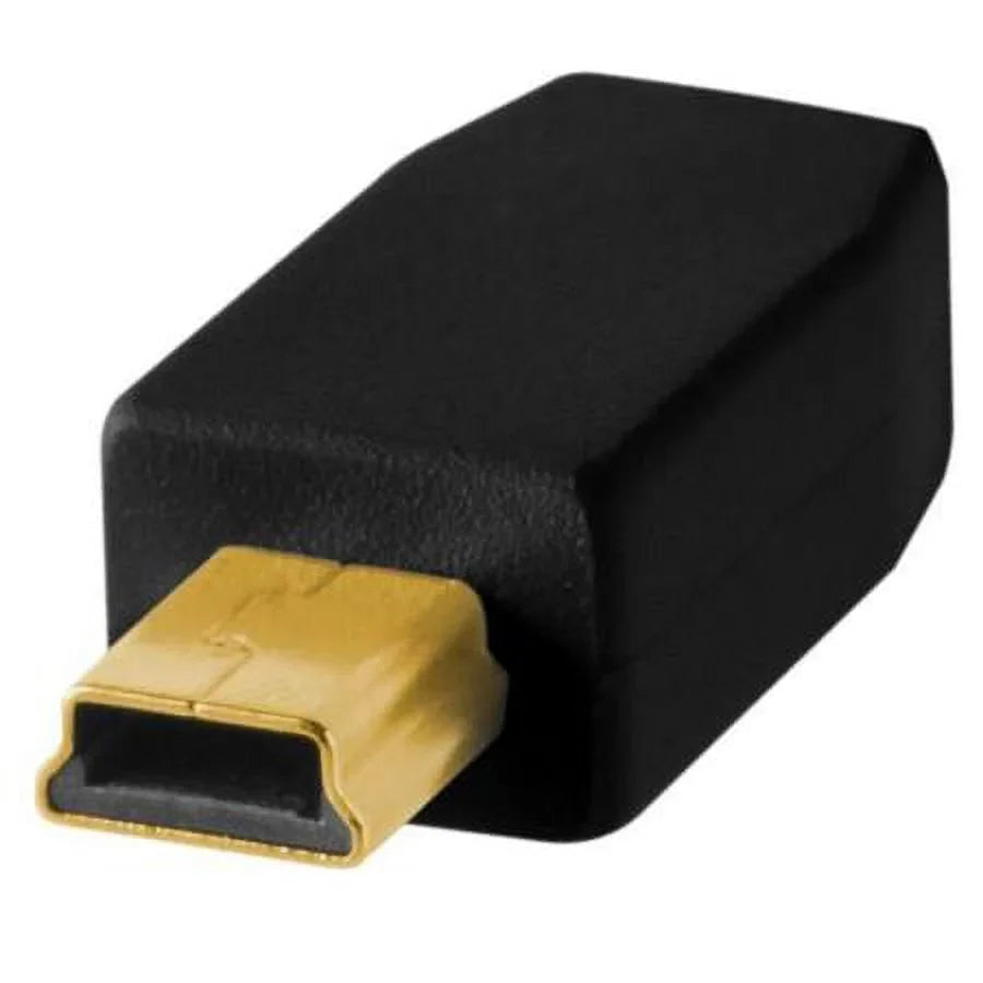 Gold to 2.0 Mini-B Male 15 - 5 Pin A Plated Feet - USB Cable Pro