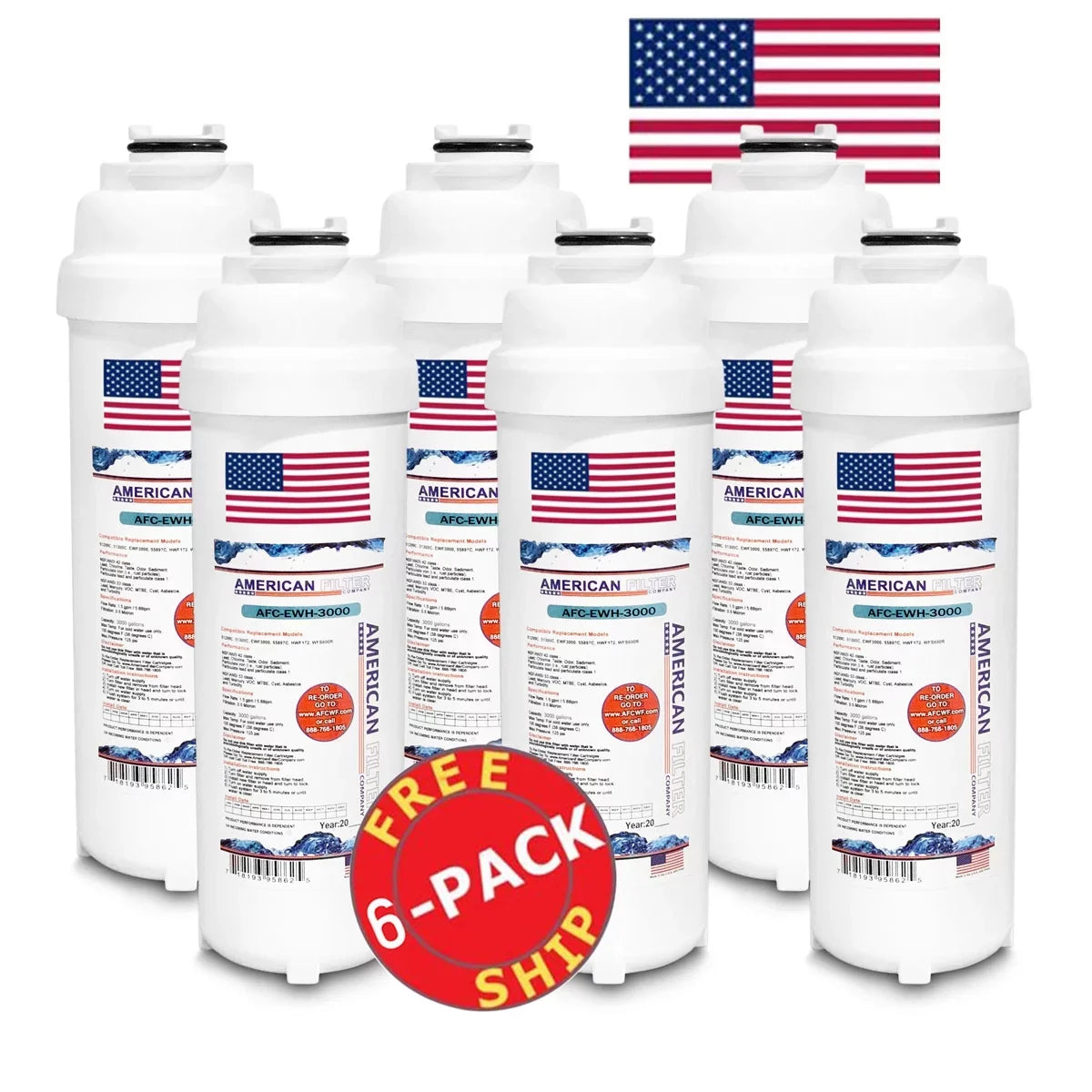 # with AFC-EWH-3000 Brand Compatible HTVZ8SS-NF , Model Made - , in liquid U.S.A. Filter AFC - Filters , 6