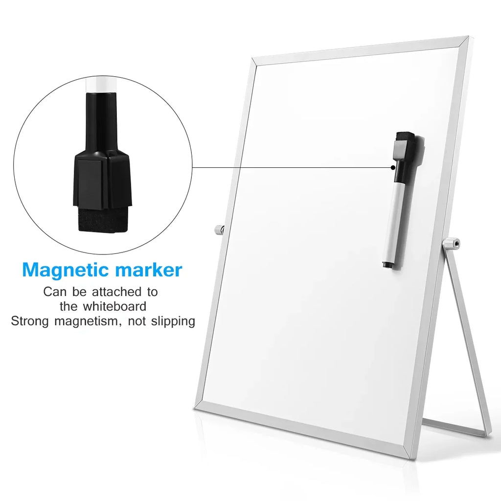 with Double-Sided Board Magnetic Erase X Easel White Stand 11", Kids Students WhiteBoard Dry Home Office 14" Desk Small for