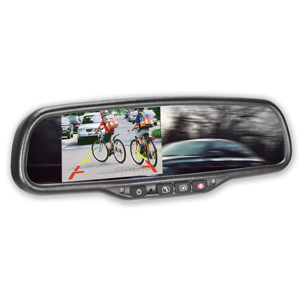 with OEM Ultra Rear OnStar Cars View Mirror Compatibility for Universal Auto-Adjusting 4.3" LCD, Bright Tailgaters and All Buttons, Master