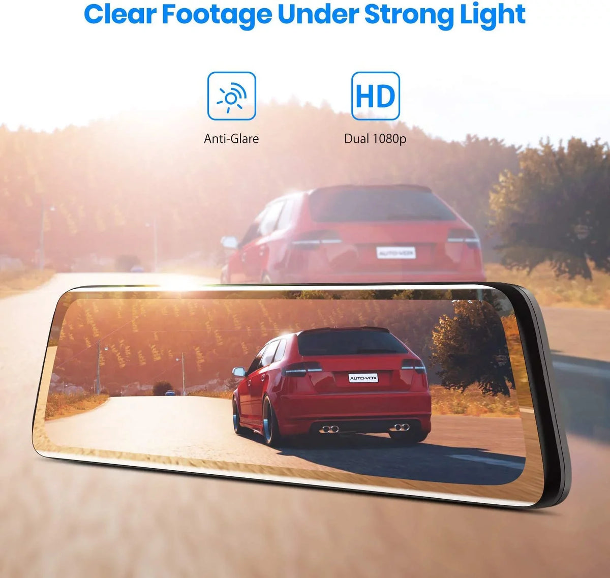Auto-Vox Camera Car Camera Backup PRO) Look Screen Mirror Vision Dash Rear 1080P Night Touch 9.35'' Camera(V5 Monitor Super Mirror Cam, View OEM Dual