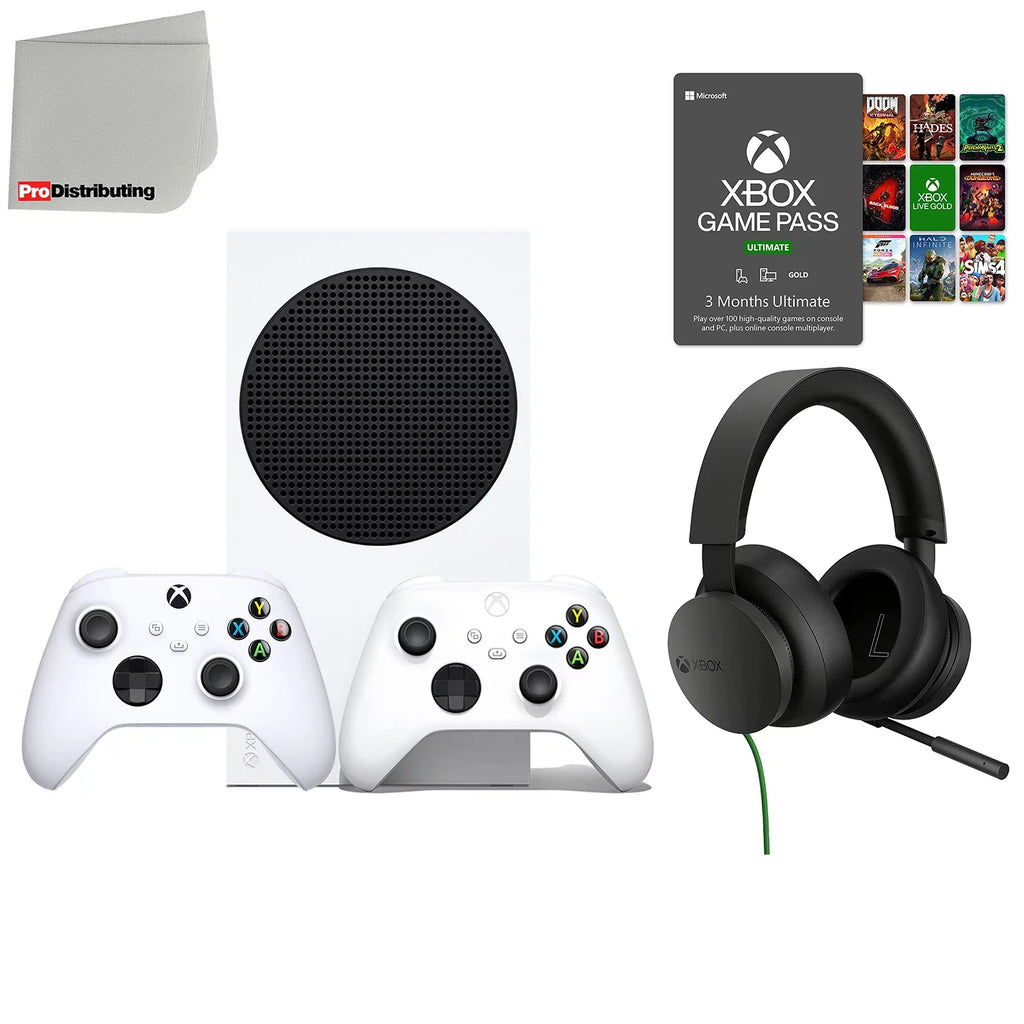 Microfiber S All-Digital Cleaning with Extra Microsoft 512GB 3-Month White Ultimate Series Xbox and - Stereo Headset, Gaming Controller Video Game Cloth Robot Xbox - Console Wireless Gamepass