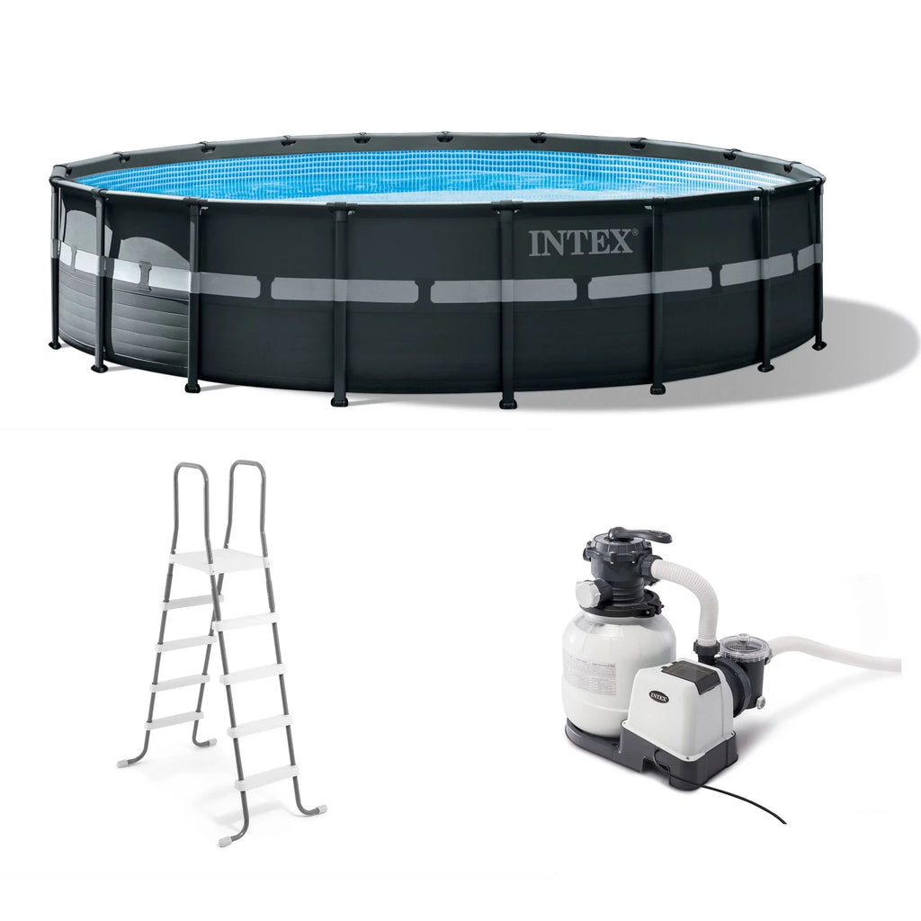 & with Ultra 18' Robot Intex XTR 52" Pump Above Vacuum Set Pool Ground x