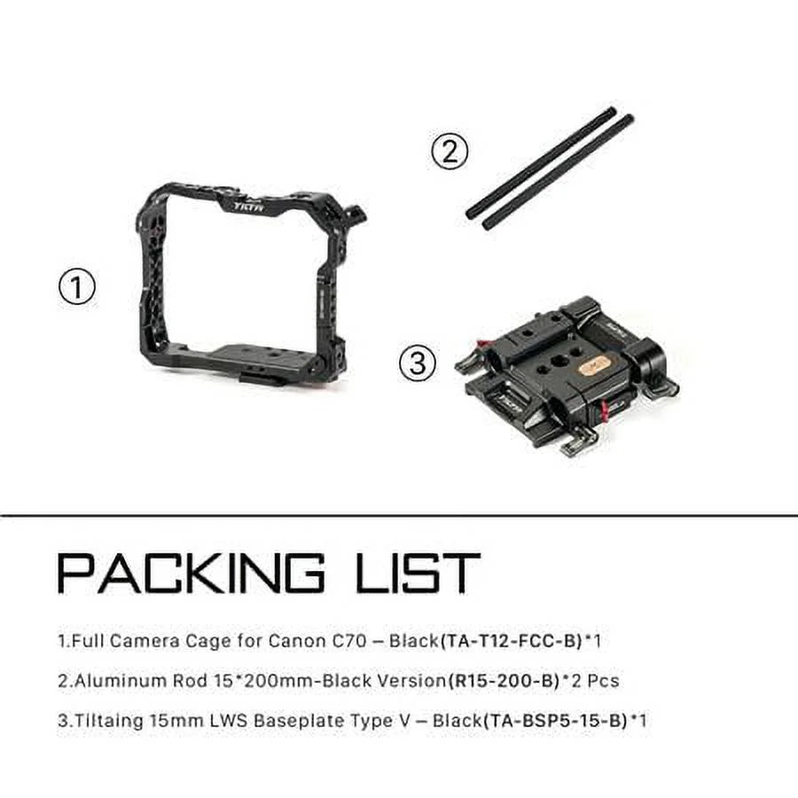 C70, Kit Lightweight for Canon Tiltaing Cage Black Camera