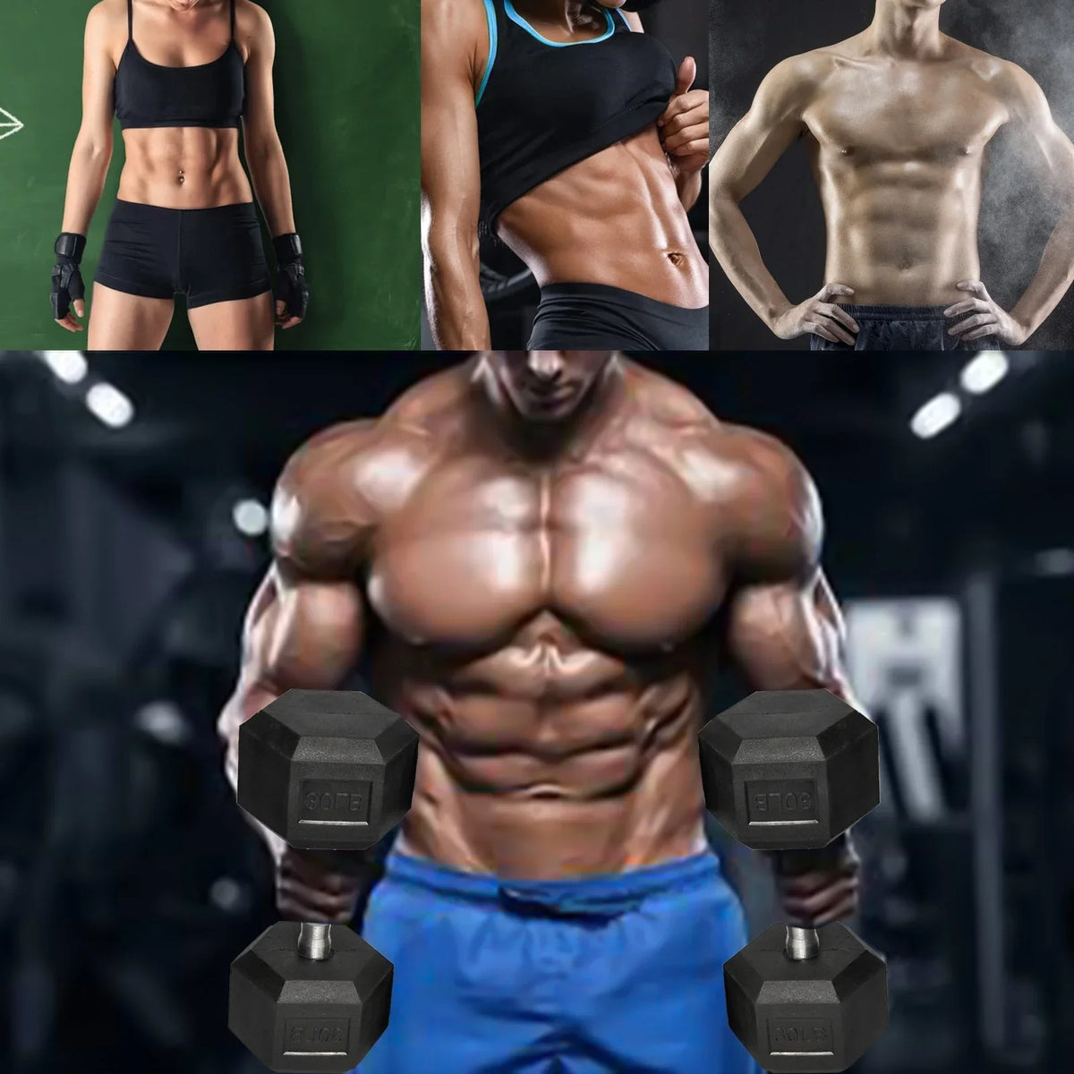Dumbbell Metal 1 of Pair 1 Heavy Set Handles Dumbbell Rubber of Hex with Barbell ATIXEL