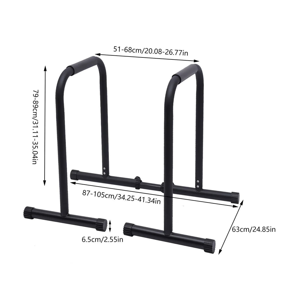 Stand Station Adjustable Gym Dip Upper Flkoendmall Black Body Height Home Equipment for