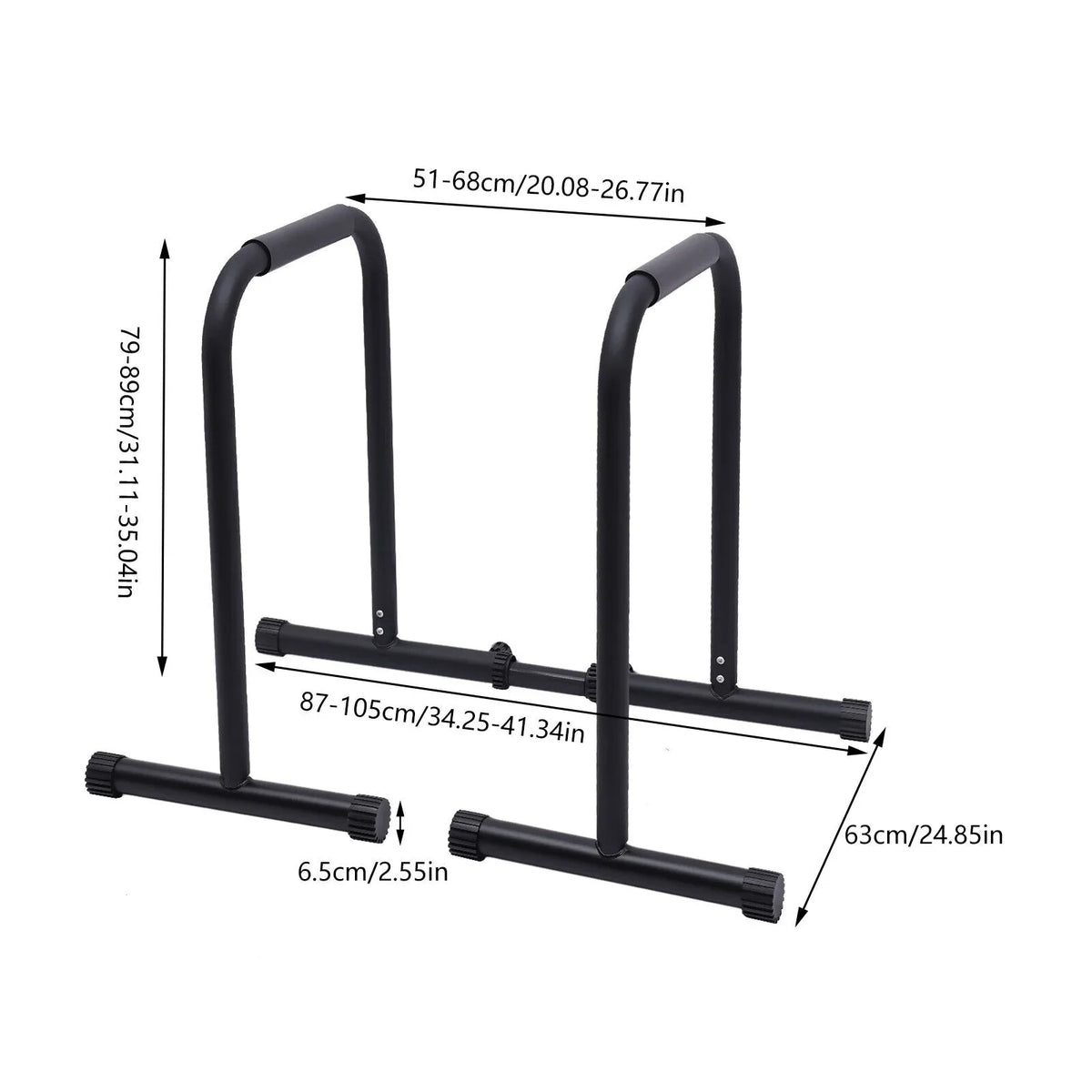Stand Station Adjustable Gym Dip Upper Flkoendmall Black Body Height Home Equipment for