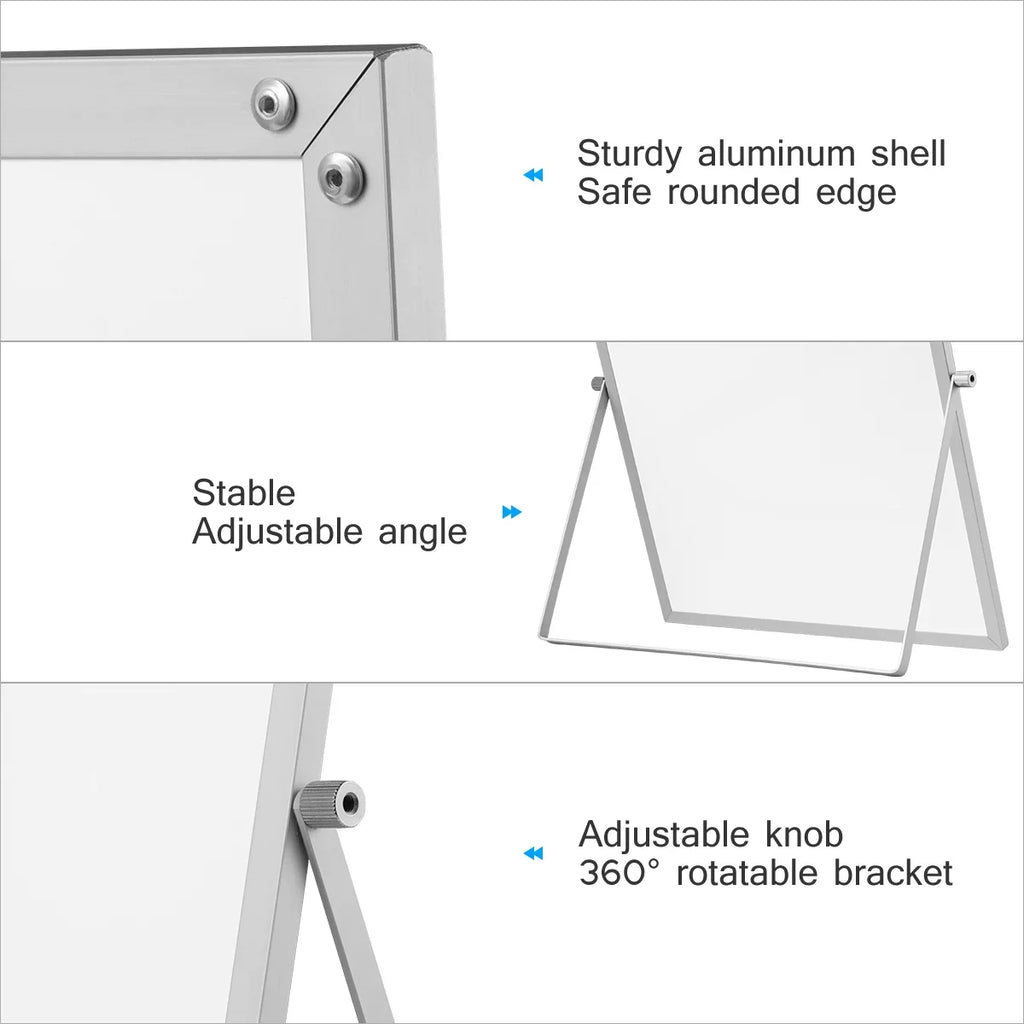 with Double-Sided Board Magnetic Erase X Easel White Stand 11", Kids Students WhiteBoard Dry Home Office 14" Desk Small for