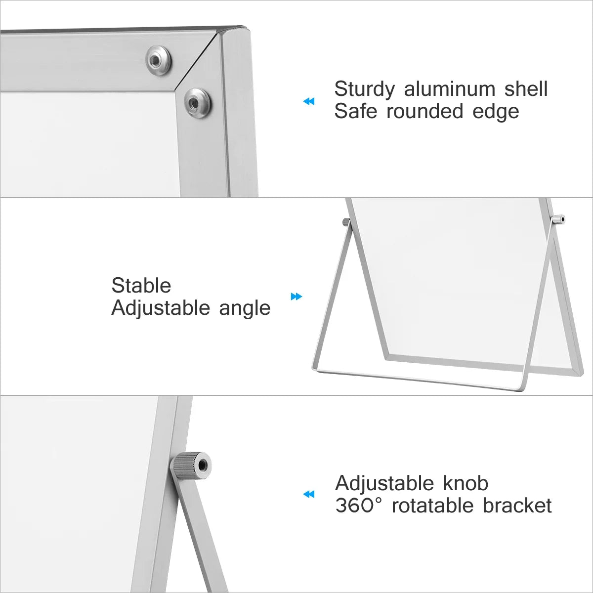 with Double-Sided Board Magnetic Erase X Easel White Stand 11", Kids Students WhiteBoard Dry Home Office 14" Desk Small for