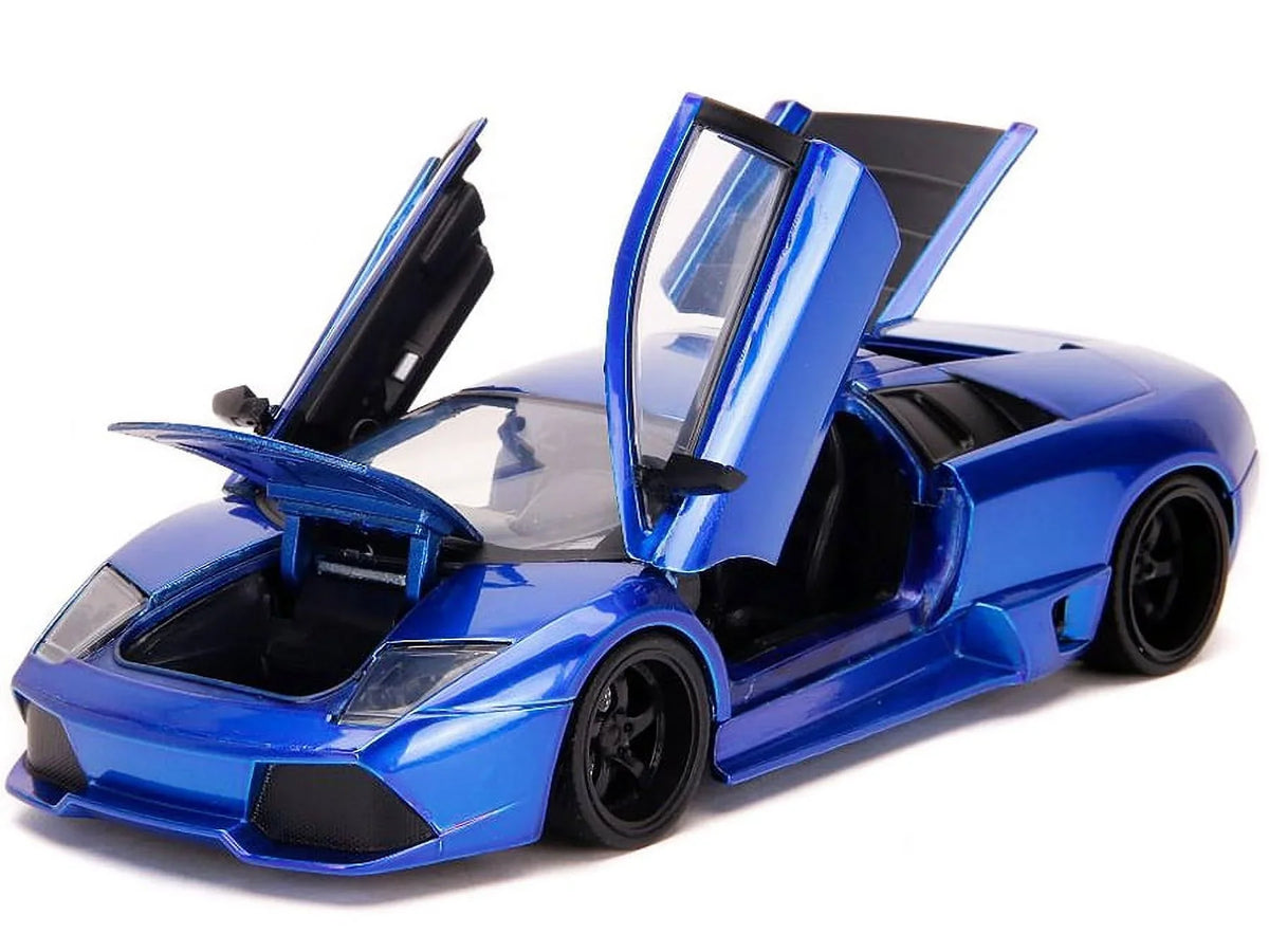 Diecast Scale Car, 1-24 Model Murcielago Lamborghini Jada Hyper LP640 Spec Blue Candy 32279