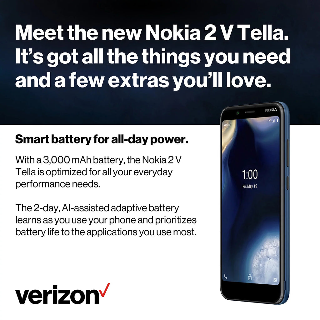 Prepaid Cell 2V Nokia Tella Verizon Phones