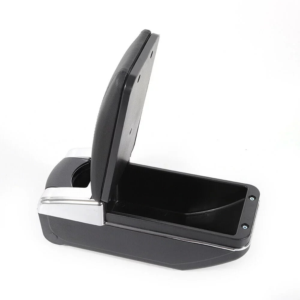 Storage Console Box Console Car for 2007-2011 Versa Leather OUKANING Box Latio Nissan Tiida Center Center Rotatable Black Armrest