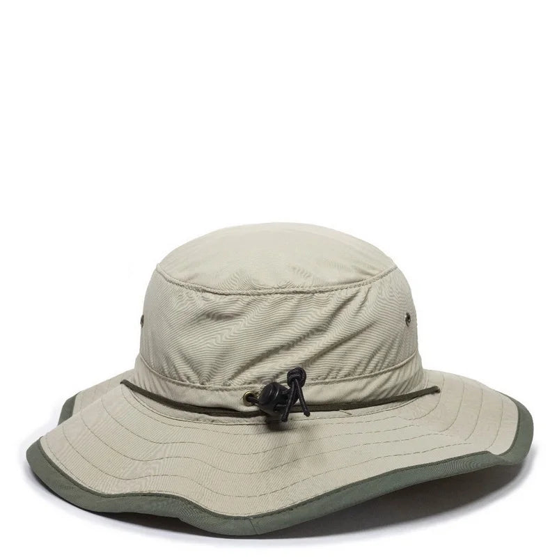 Explorer Sunblock BH-600 exterior Hat Khaki Leather Cord Cap Chin