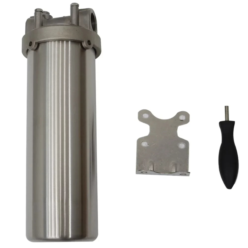 Bracket Particles with Housing 10"L Filter Pin PreAsion liquid Rust Wrench Filtering Scale for Cartridges Dirt 3/4"NPT Heavy-duty