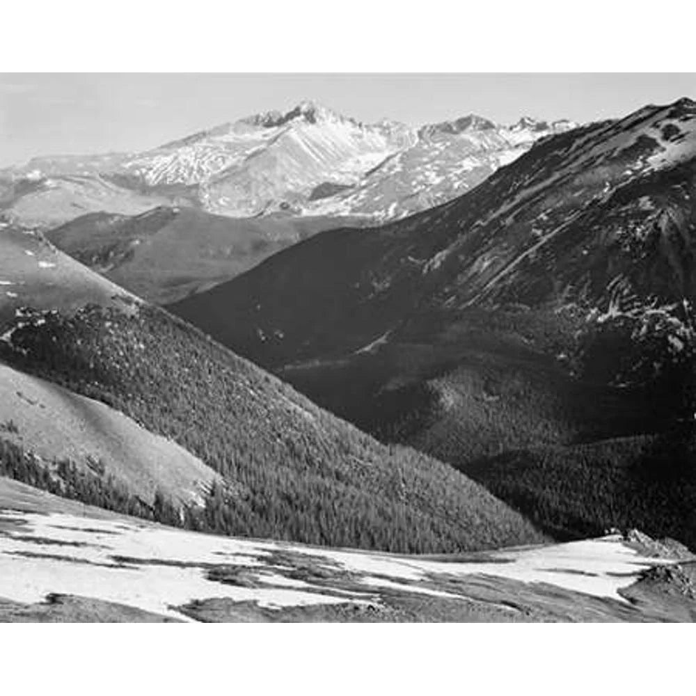 Rocky Museum 14x12 Peak Black ca. Modern Titled Colorado, Print - in Mountain National Adams, Framed Longs Ansel Art 1941-1942 Park,