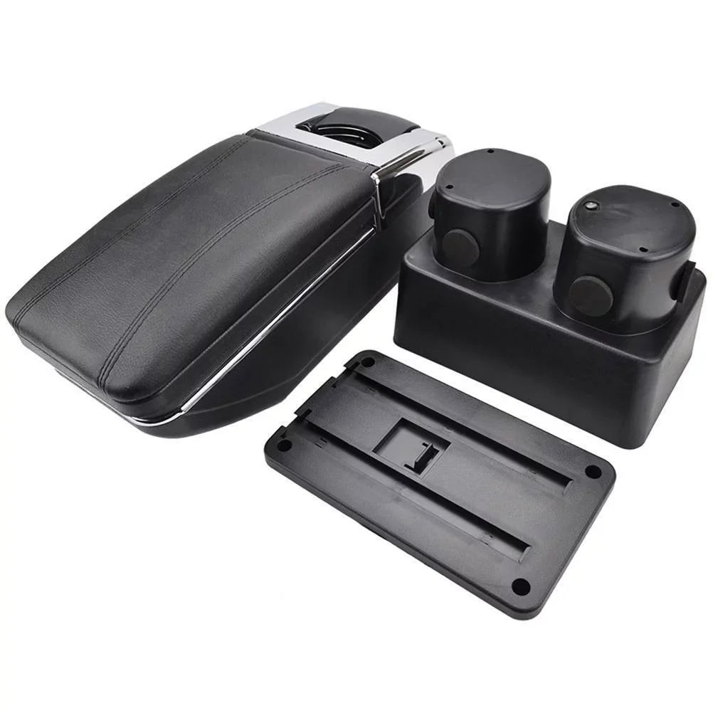Storage Console Box Console Car for 2007-2011 Versa Leather OUKANING Box Latio Nissan Tiida Center Center Rotatable Black Armrest