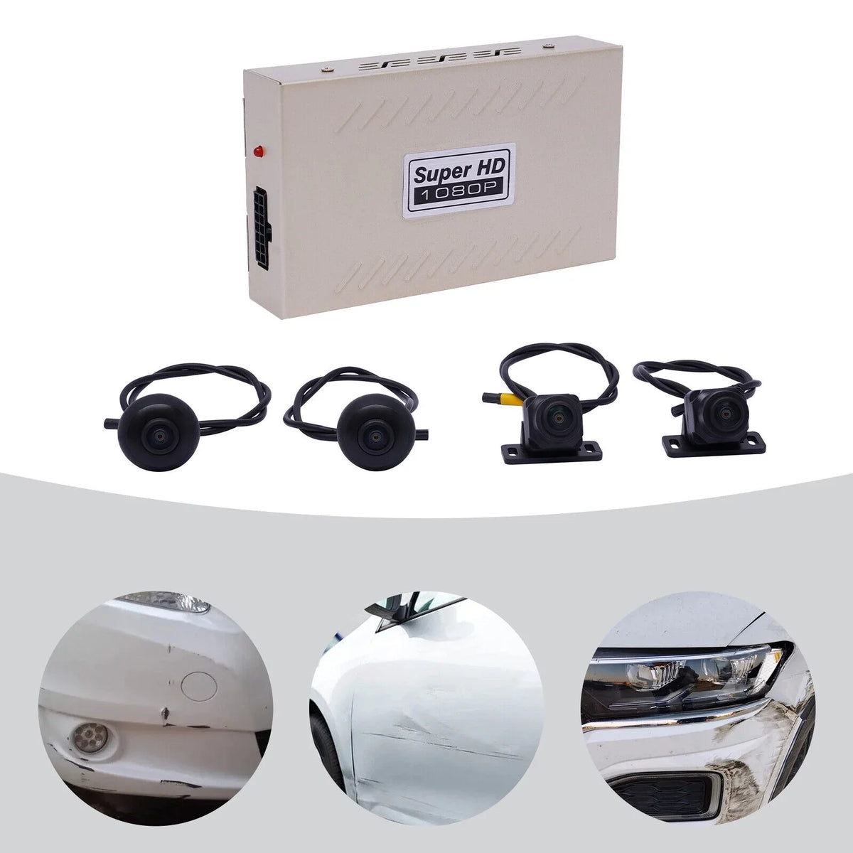 Miumaeov View 1080P System View Recording 4-Camera for Bird Rear Cars Car 360 Dash Surround Cam Kit Degree DVR