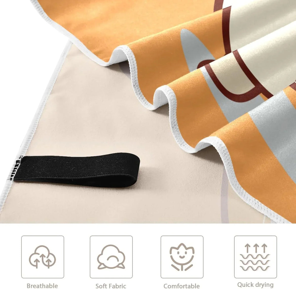 Super Swimming Camping Quick Towel Cute Travel - Bestwell Beach Compact Towels Oversized Dry Lightweight - Orange Holiday（353） Towel Corgi for Absorbent